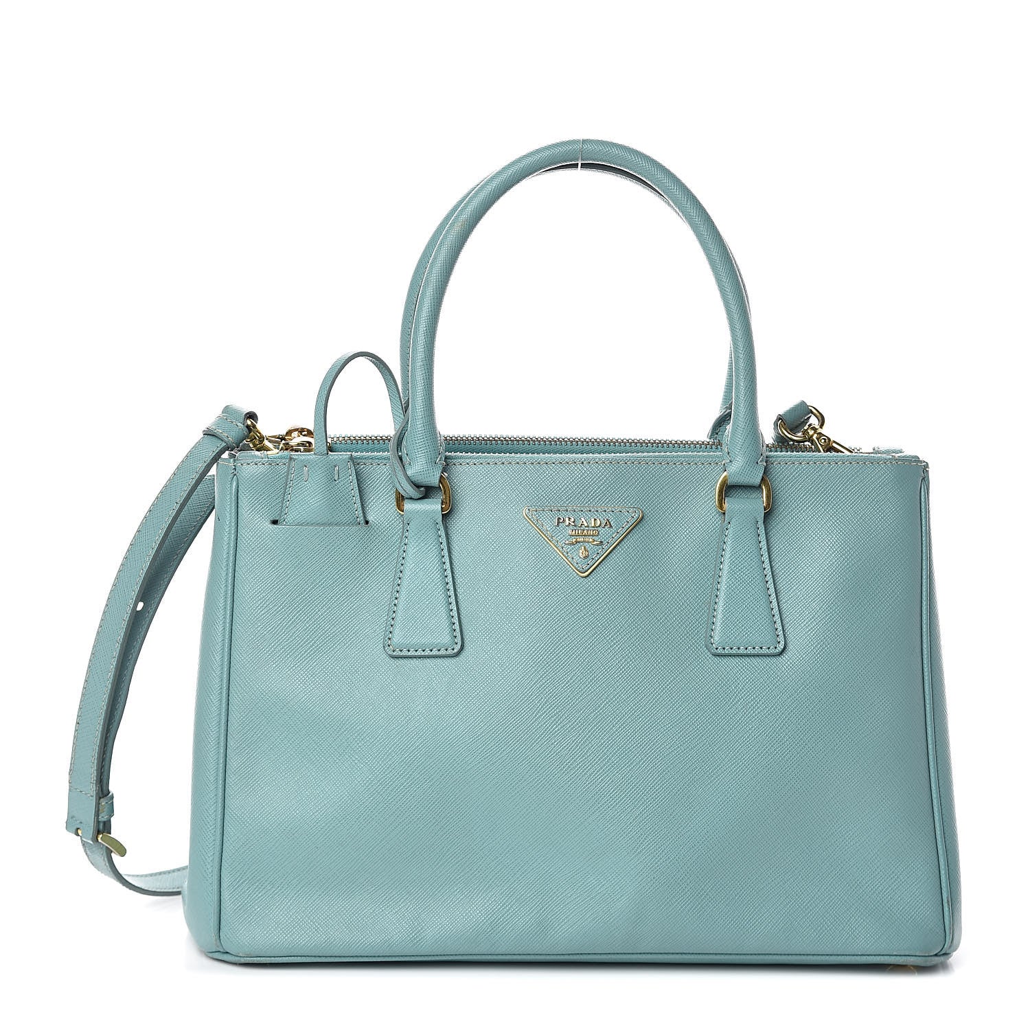 Prada Saffiano Small Galleria Double Zip Tote Anice 1 of 9