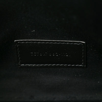 Saint Laurent Grain De Poudre Matelasse Chevron Monogram Envelope Clutch Black 8 of 8