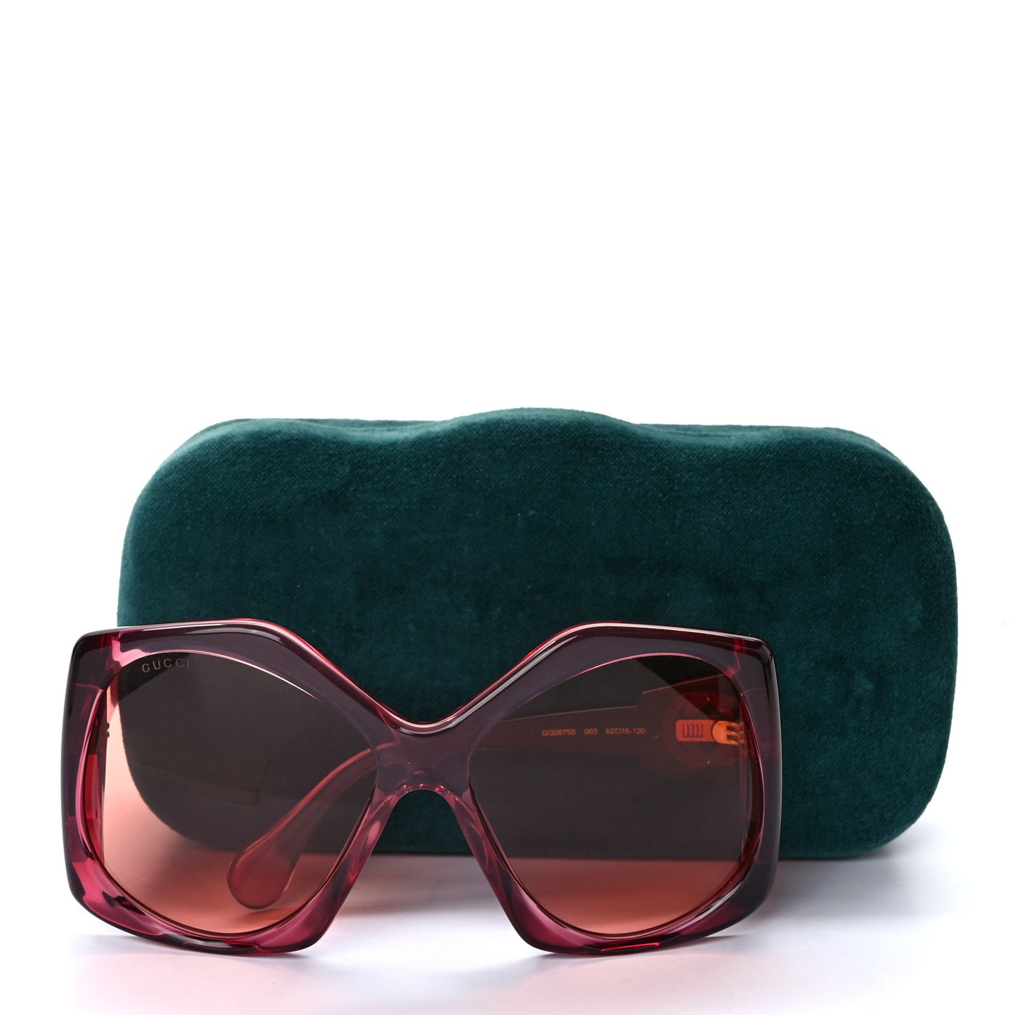 Acetate Round Sunglasses GG0875S Burgundy Orange
