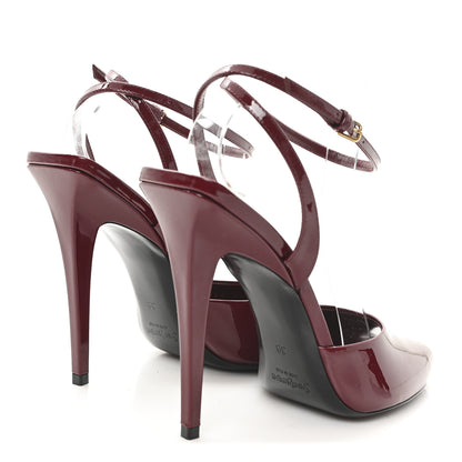 Saint Laurent Patent Calfskin La Scandale 110 Sandals 39 Grenat 5 of 9
