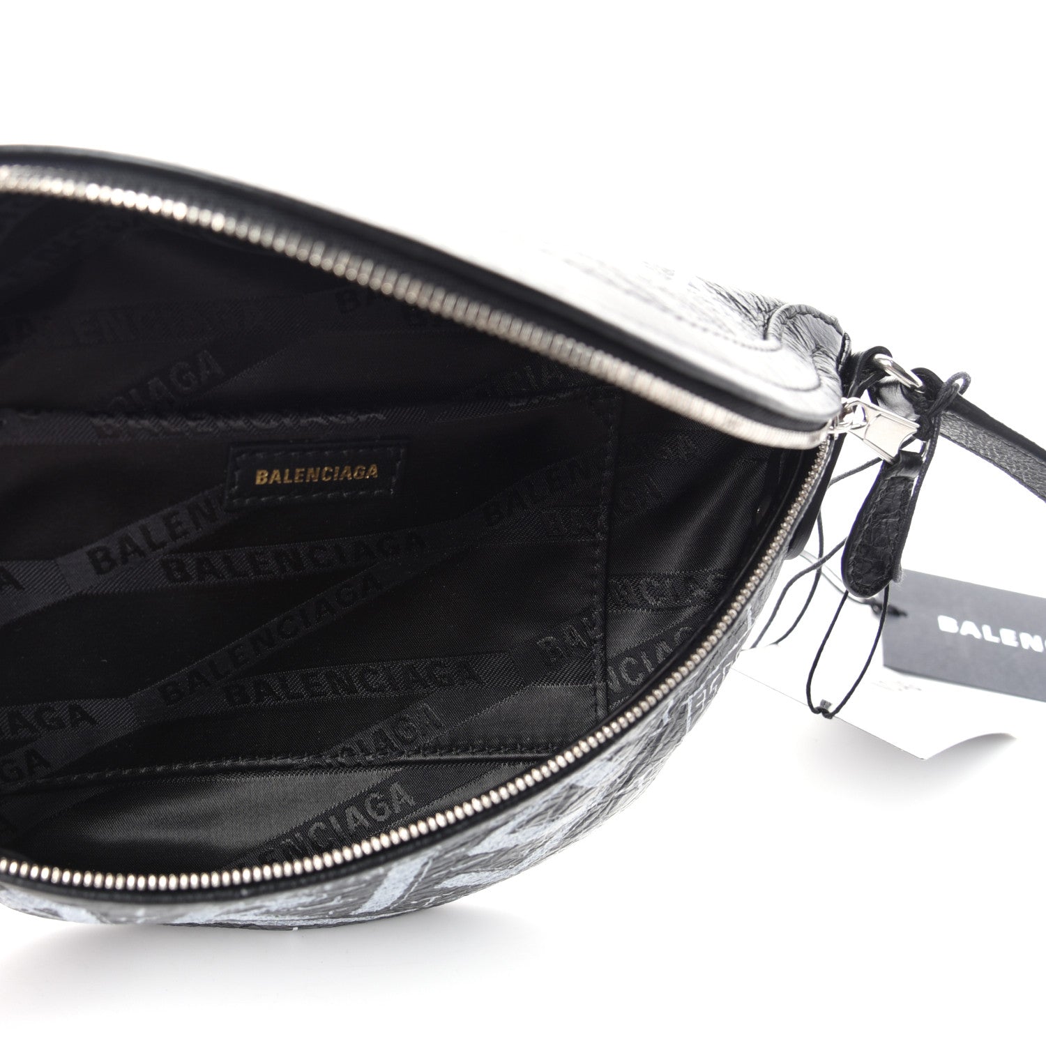 Balenciaga Agneau Arena Graffiti All Over XXS Souvenir Belt Bag Black White 5 of 9