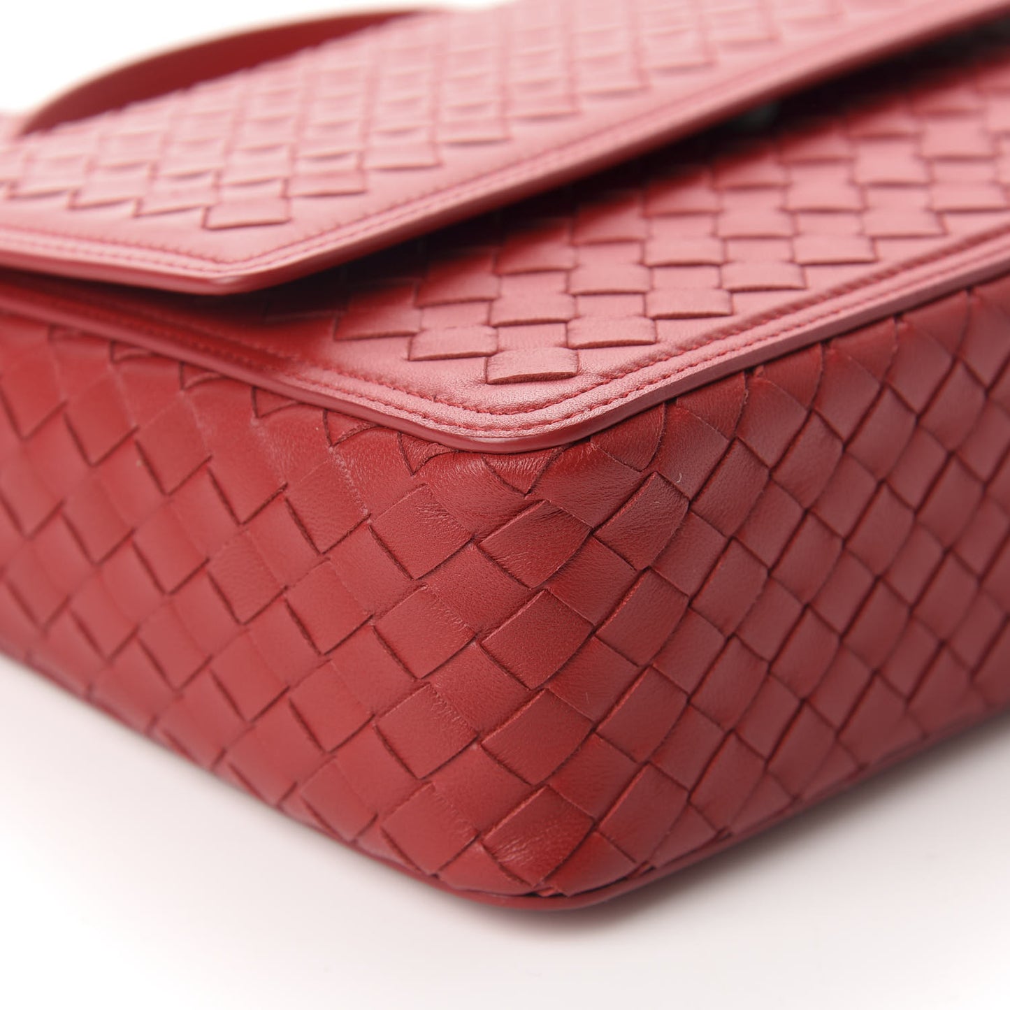 Nappa Intrecciato Alumna Bag China Red