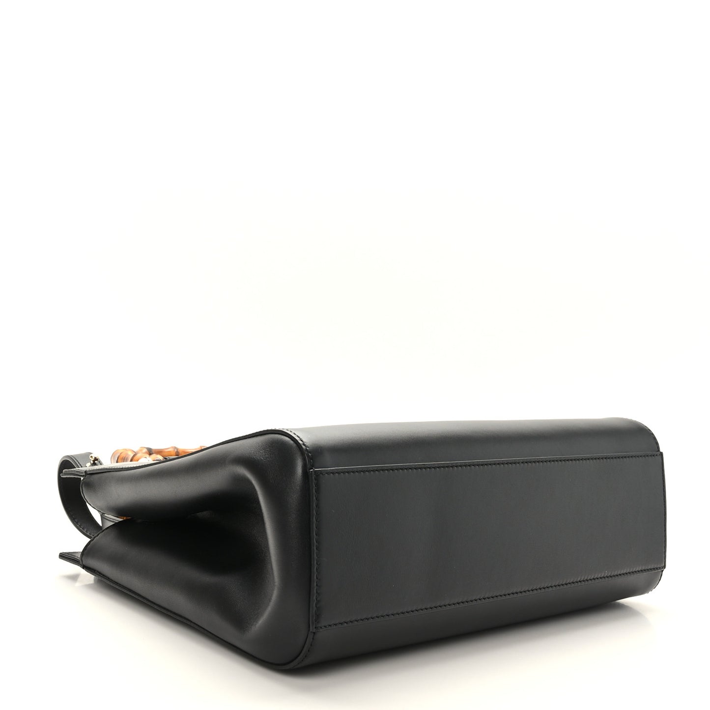 Nappa Bamboo Medium Nymphaea Top Handle Bag Black