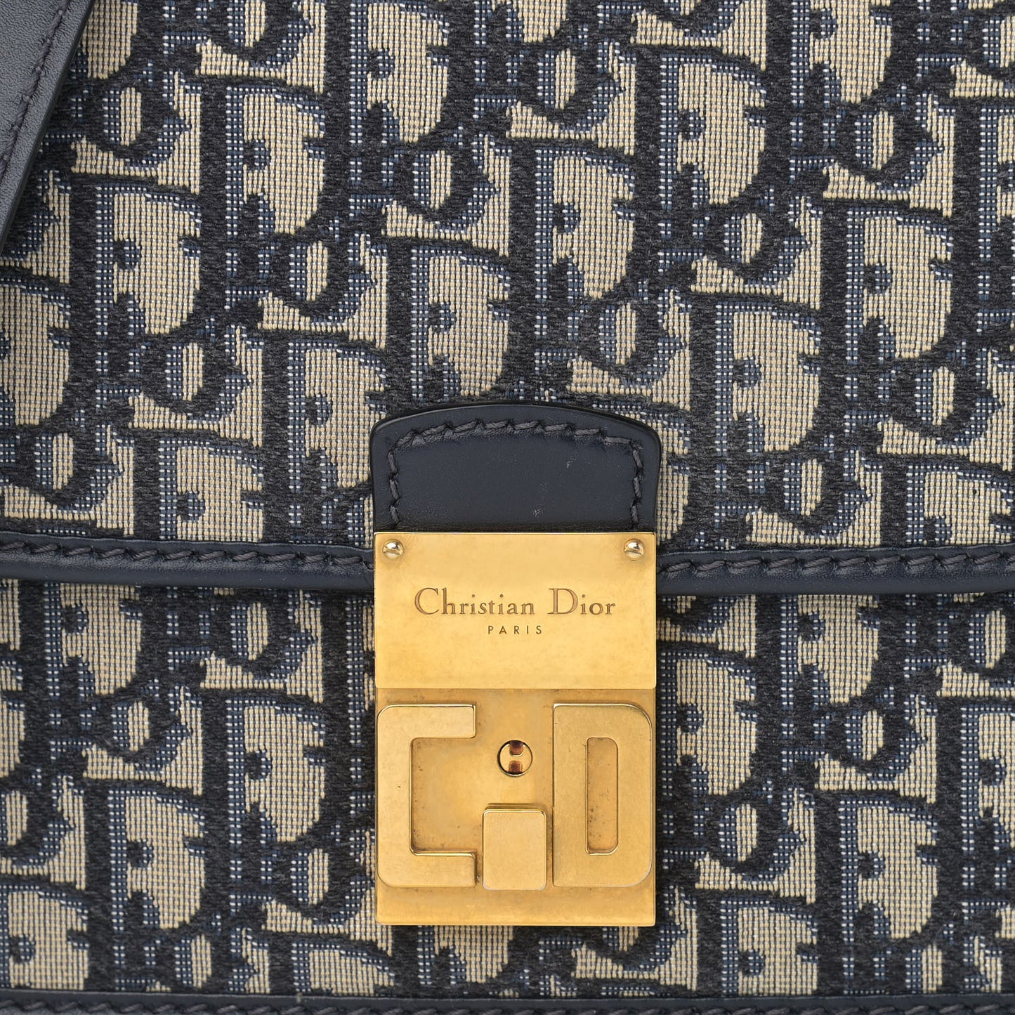 Oblique Flap Bag Navy Blue