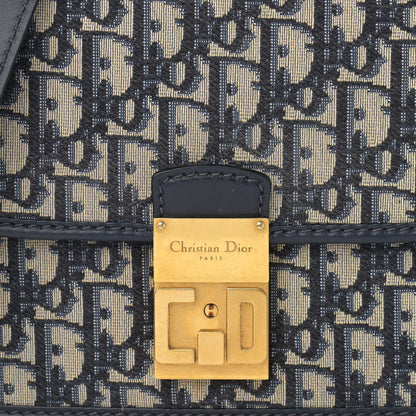 Christian Dior Oblique Flap Bag Navy Blue 8 of 11