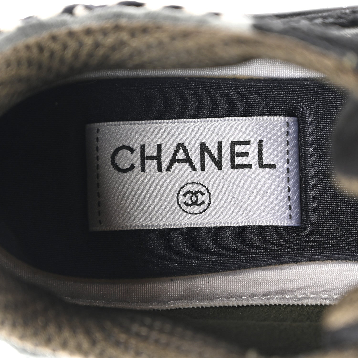 Chanel Suede Calfskin Embroidered CC Sneakers 36.5 Black 7 of 9