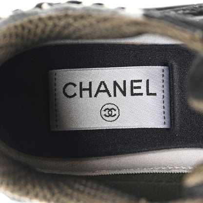Chanel Suede Calfskin Embroidered CC Sneakers 36.5 Black 7 of 9