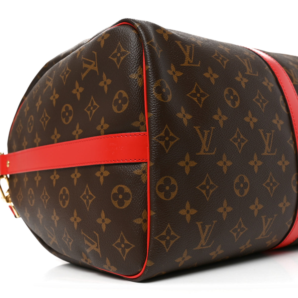 Calfskin Monogram Keepall Bandouliere 50 Coquelicot