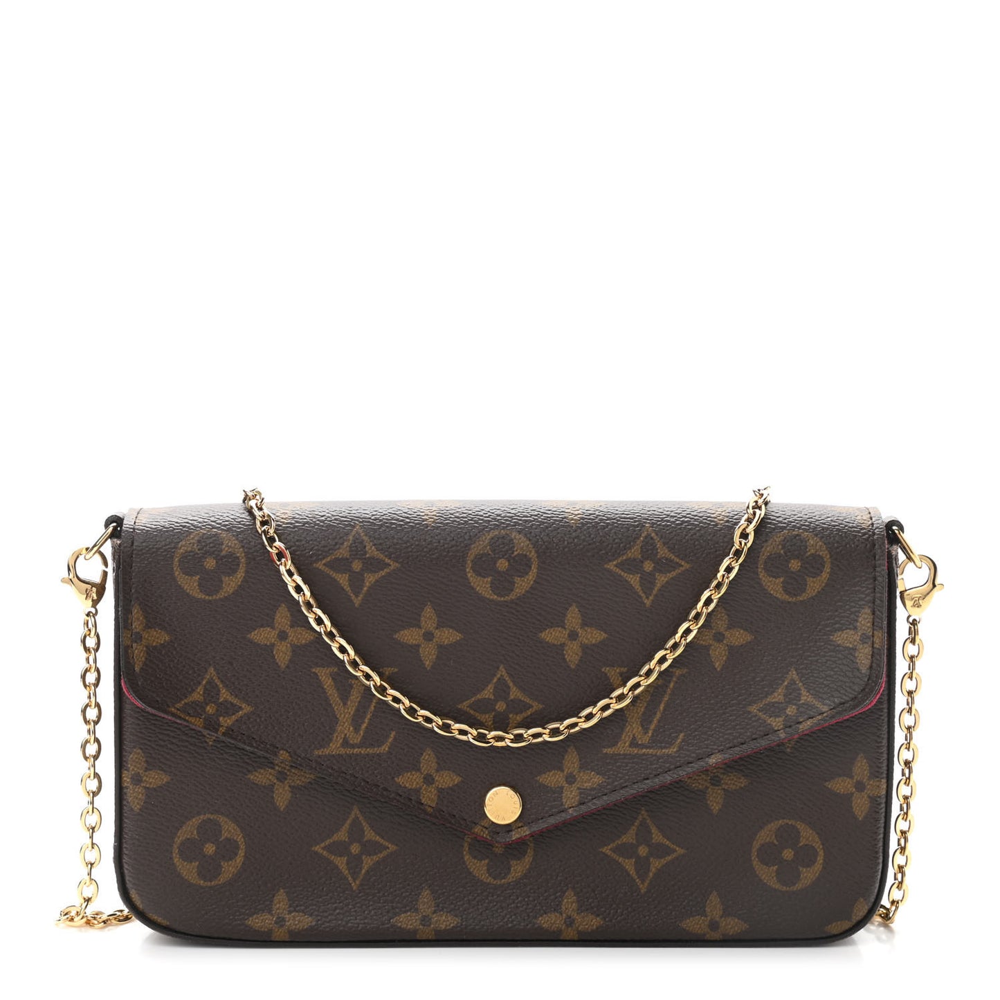 Monogram Pochette Felicie Chain Wallet Fuchsia