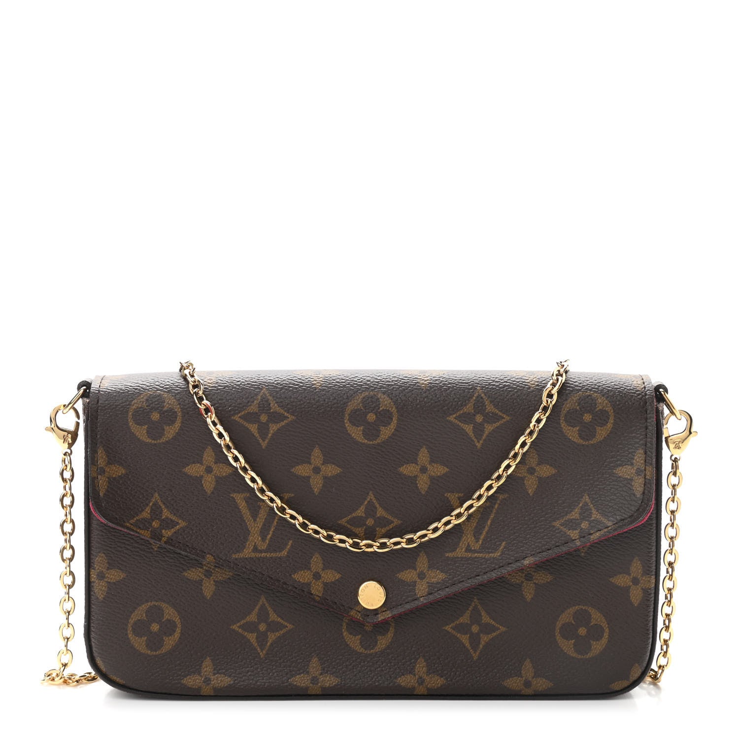 Louis Vuitton Monogram Pochette Felicie Chain Wallet Fuchsia 3 of 10