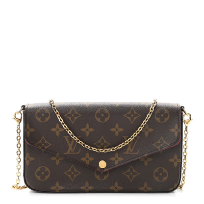 Louis Vuitton Monogram Pochette Felicie Chain Wallet Fuchsia 3 of 10