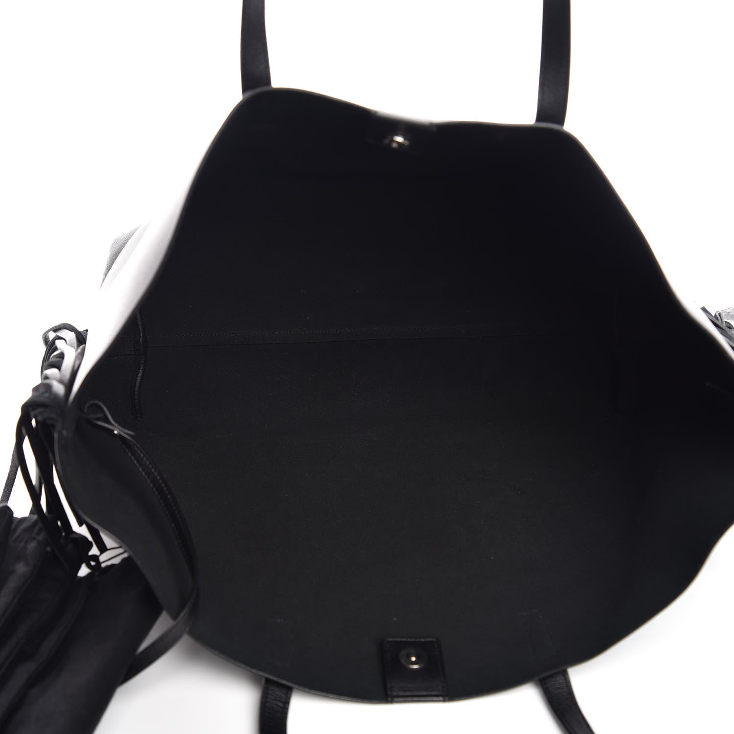 Saint Laurent Calfskin Large Fringe Shopping Tote Black 6 of 10