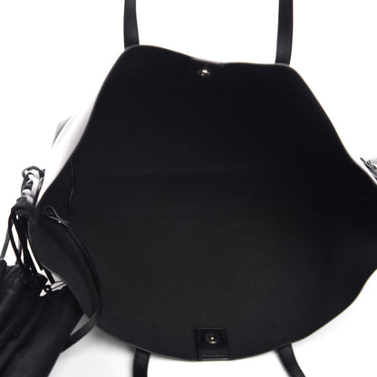Saint Laurent Calfskin Large Fringe Shopping Tote Black 6 of 10