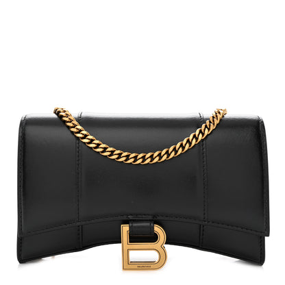Balenciaga Shiny Box Calfskin Hourglass Chain Bag Black 1 of 12