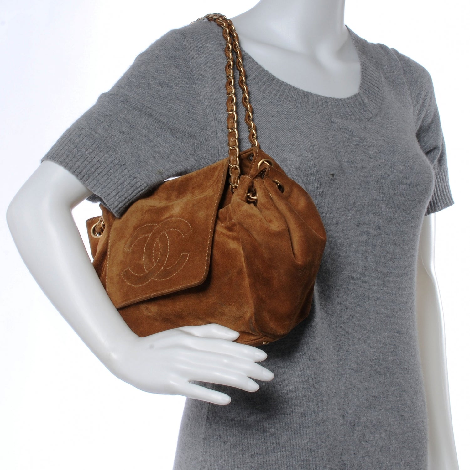 Chanel Suede Accordion Flap Tan 2 of 10