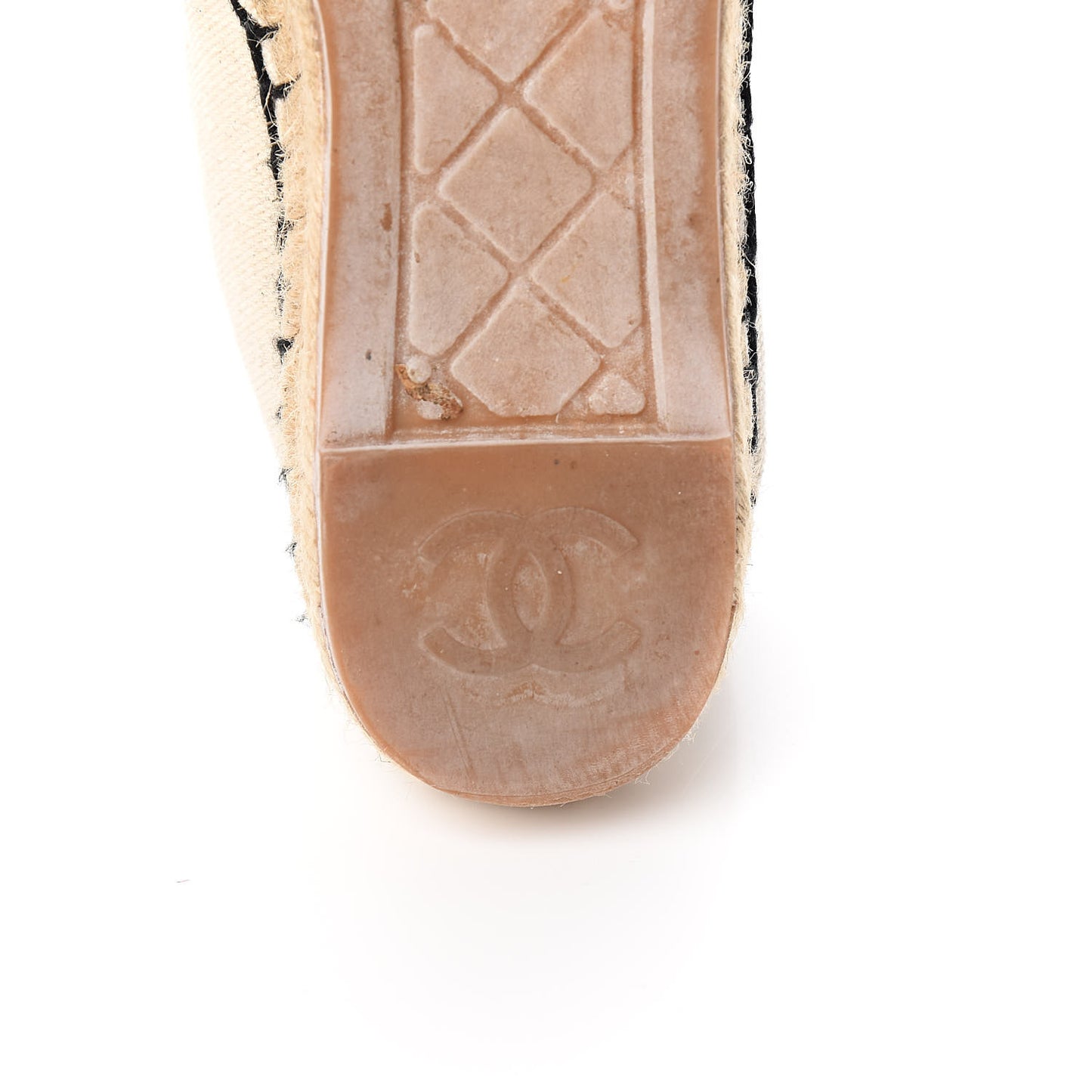 Fabric Biarritz CC Espadrilles 36 Beige Black