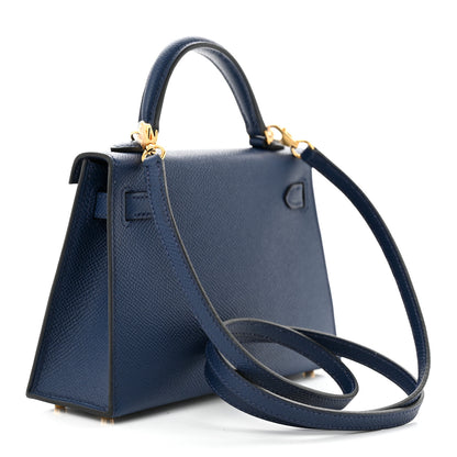 Hermes Epsom Mini Kelly Sellier 20 Bleu Navy 3 of 10