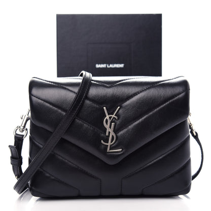 Saint Laurent Calfskin Y Quilted Monogram Toy Loulou Crossbody Bag Black 13 of 13