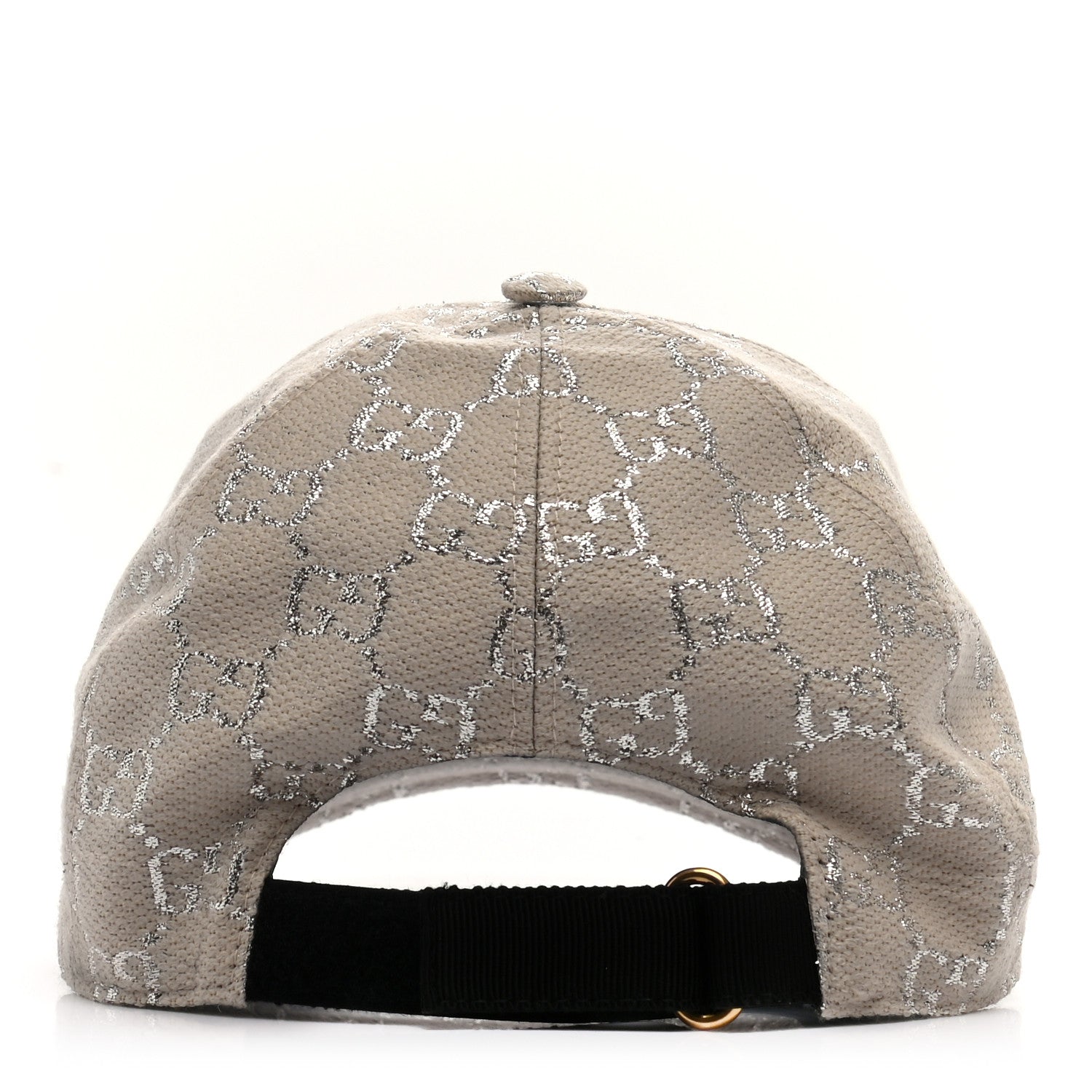 Gucci Canvas Lame GG Monogram Rush Baseball Hat S Gardenia Silver 6 of 11