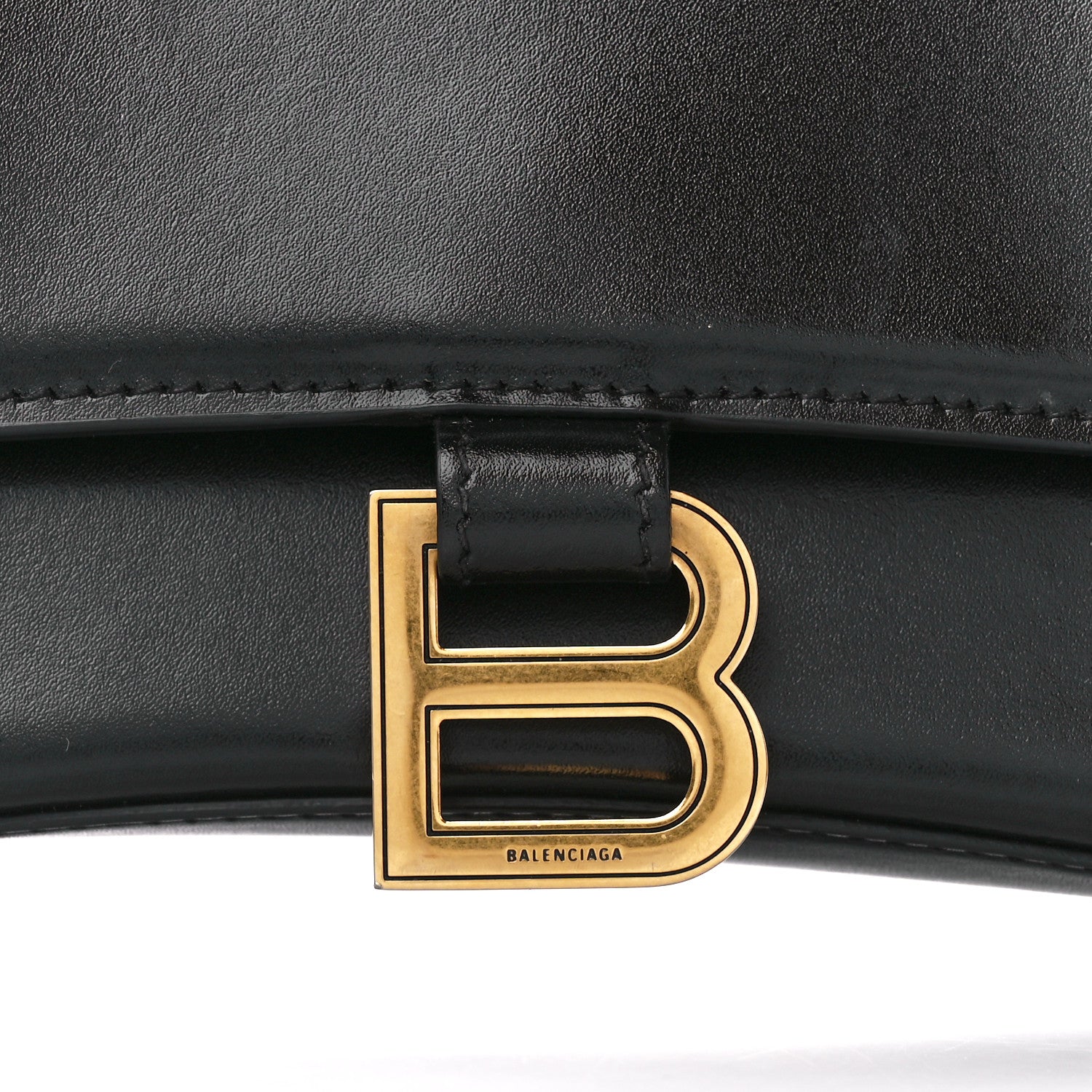 Balenciaga Shiny Box Calfskin Small Hourglass Top Handle Bag Black 7 of 11