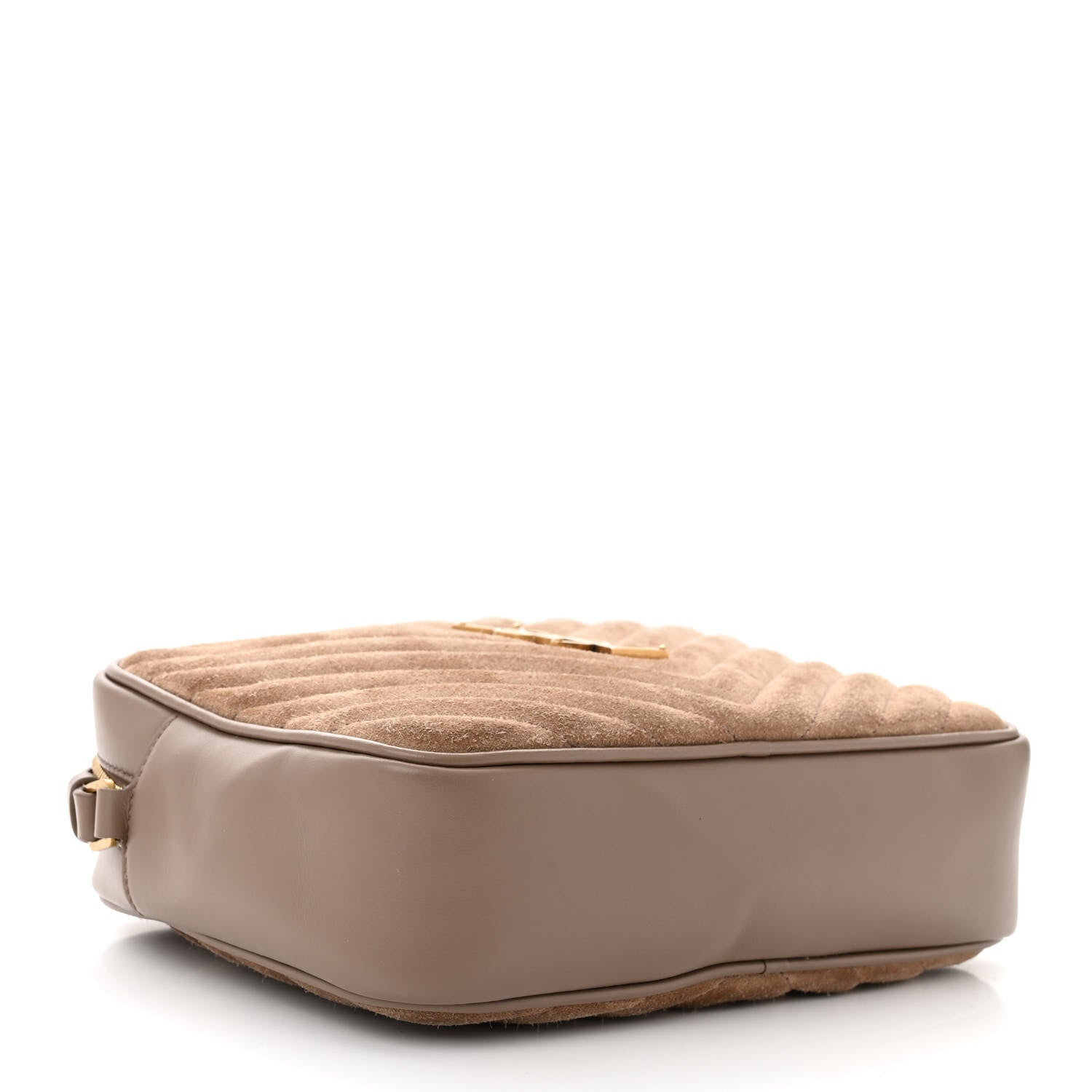 Saint Laurent Suede Matelasse Monogram Lou Camera Bag Taupe 4 of 10