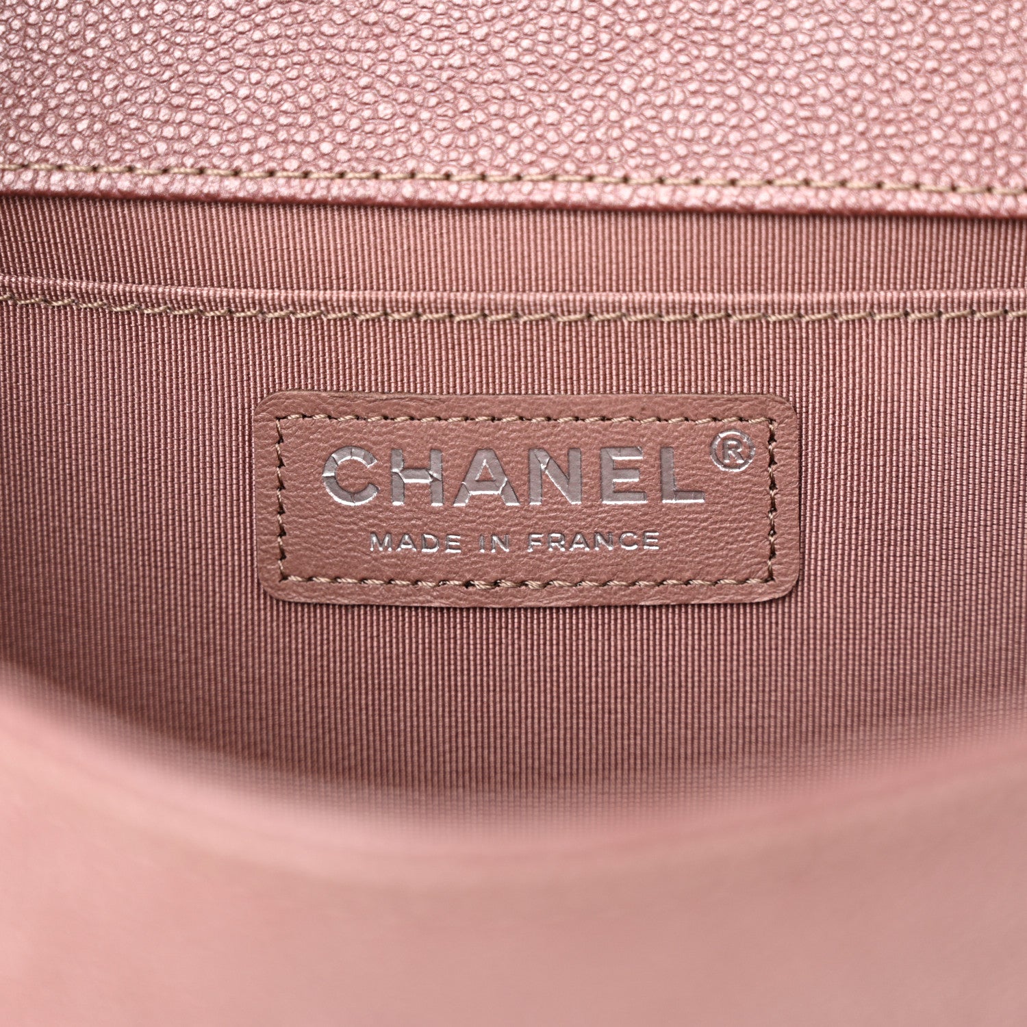 Chanel Metallic Caviar Chevron Quilted Medium Boy Flap Dark Pink 7 of 10