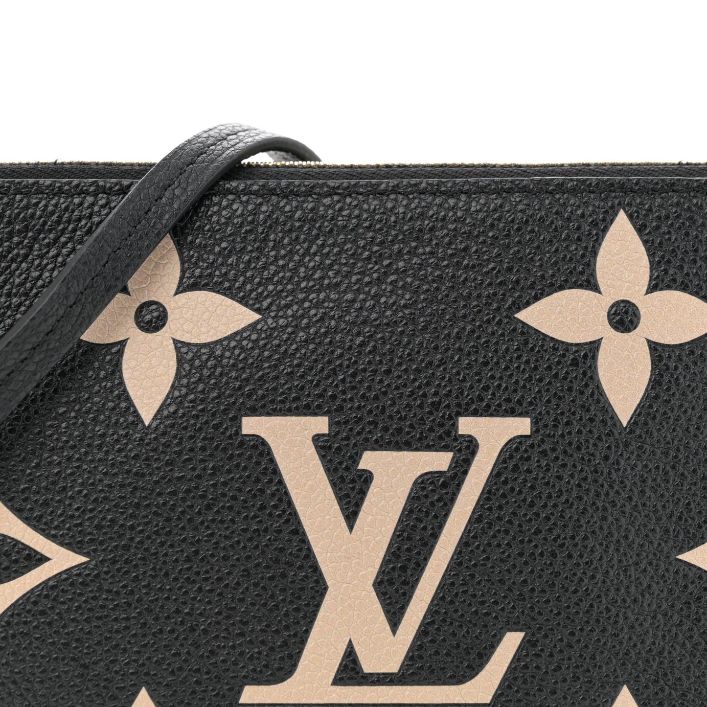 Empreinte Monogram Giant Double Zip Pochette Black Cream