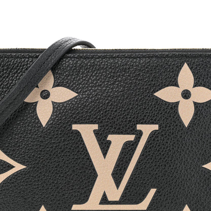 Louis Vuitton Empreinte Monogram Giant Double Zip Pochette Black Cream 7 of 10