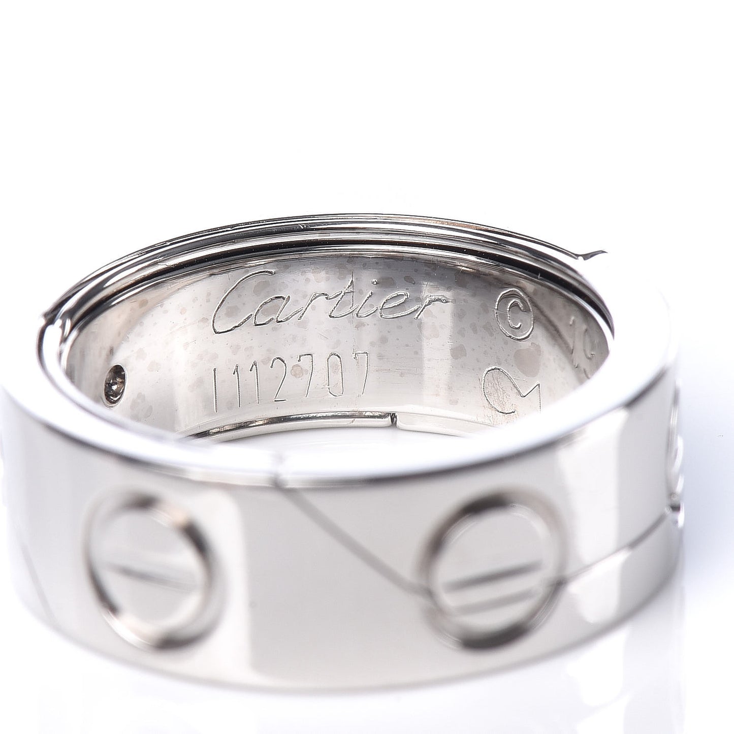18K White Gold 7mm Astro LOVE Ring 50 5.25