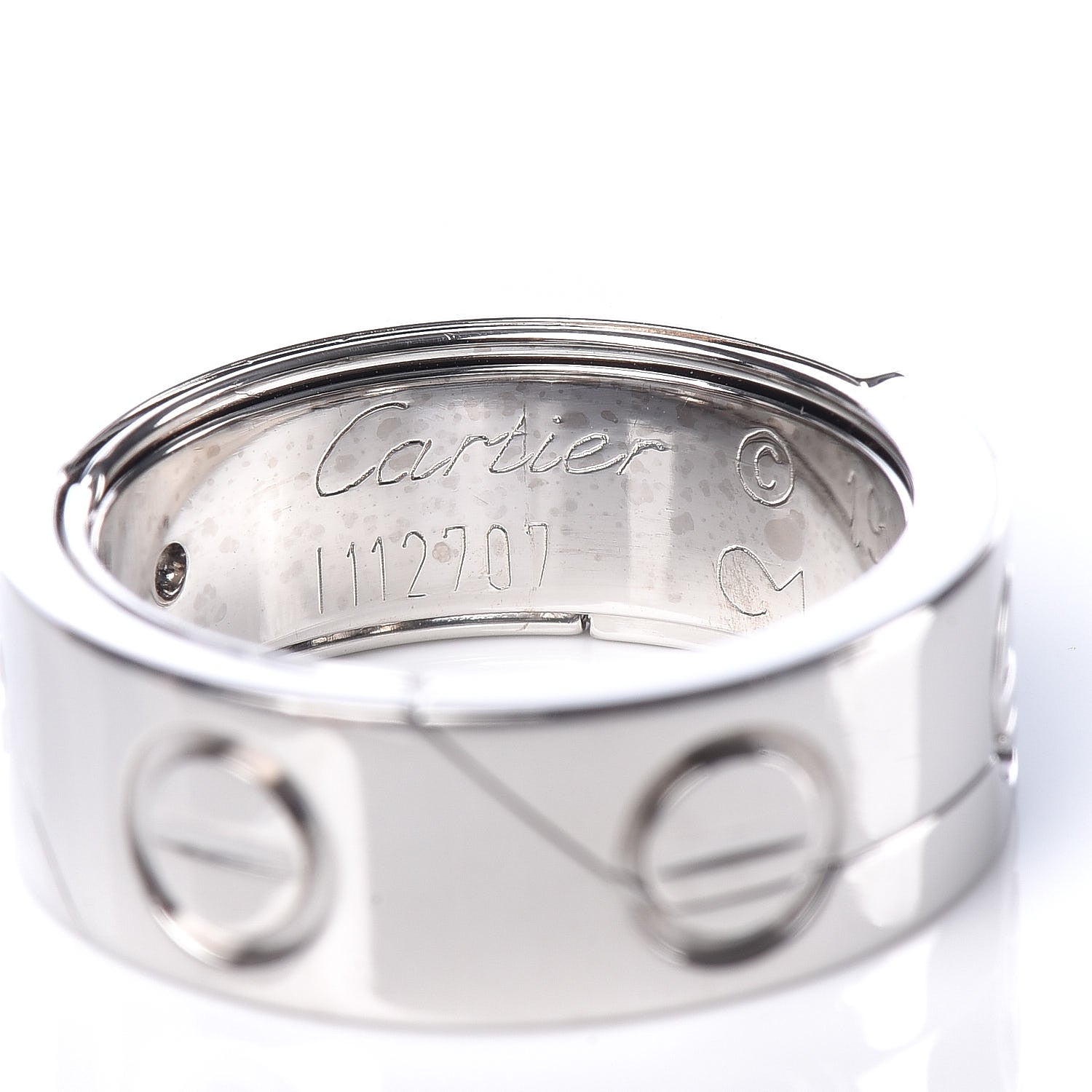 Cartier 18K White Gold 7mm Astro LOVE Ring 50 5.25 5 of 7