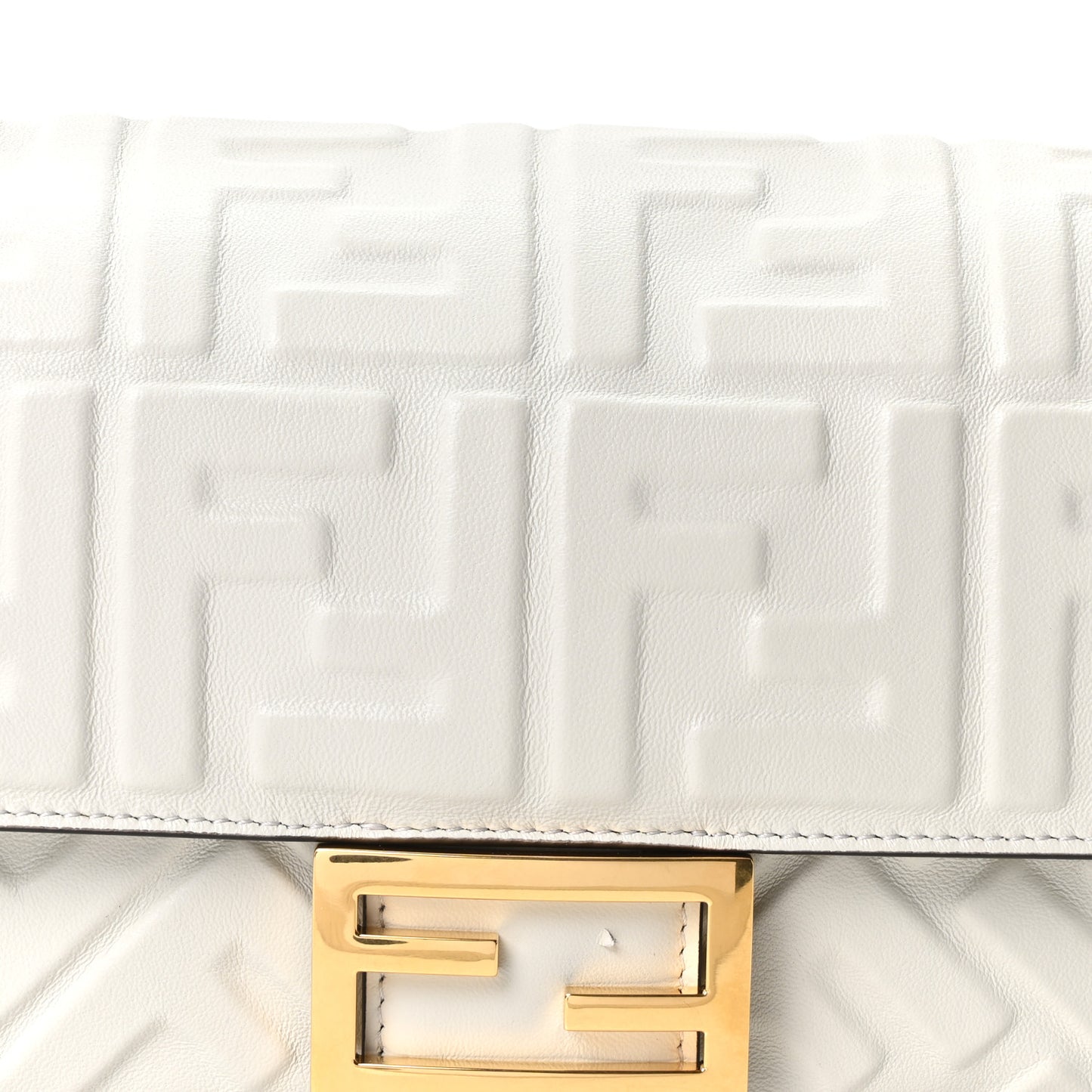 Nappa FF 1974 Embossed Baguette White