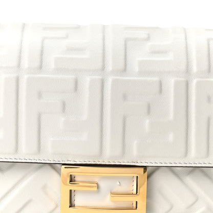 Fendi Nappa FF 1974 Embossed Baguette White 7 of 9
