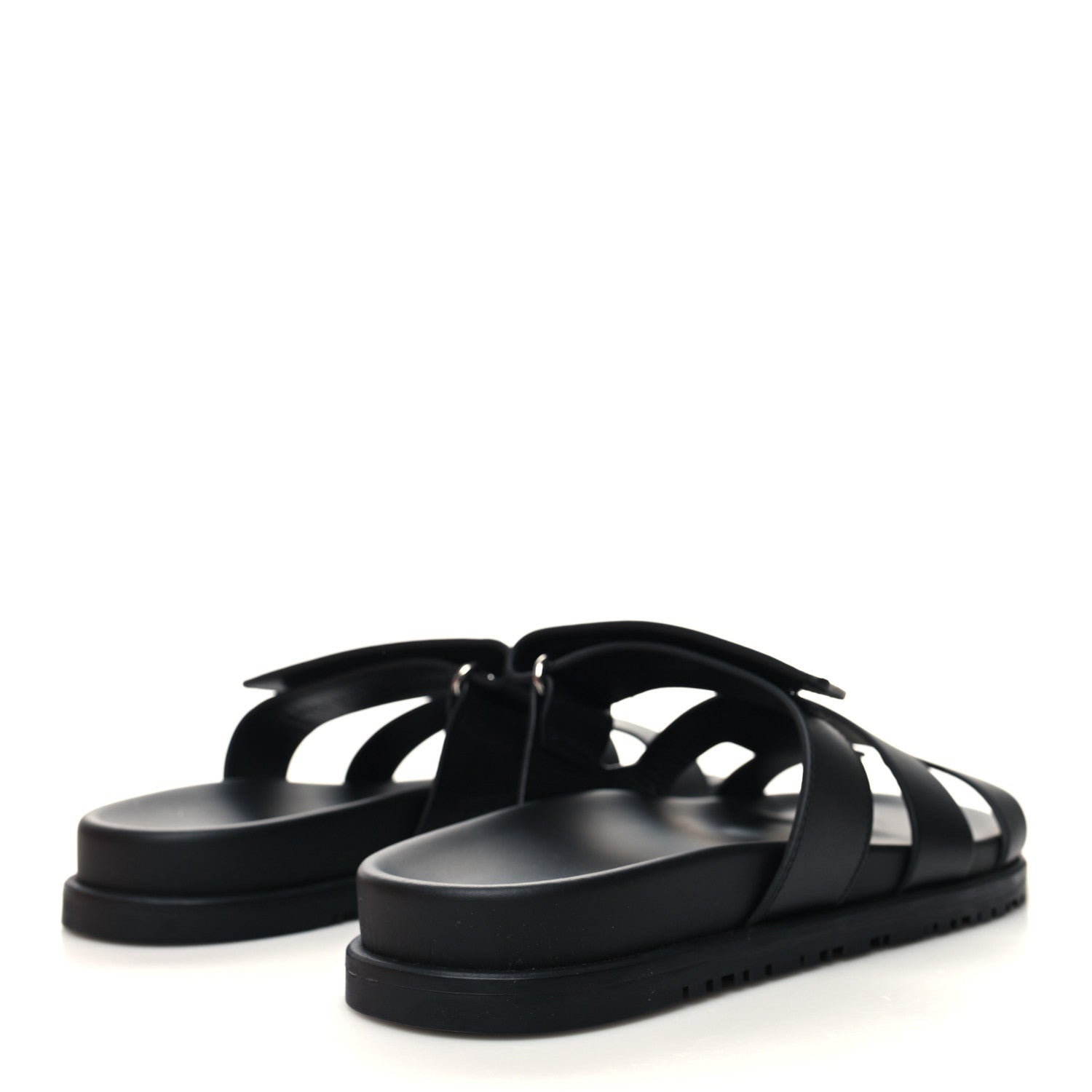 Hermes Calfskin Womens Chypre Sandals 38.5 Black 4 of 9