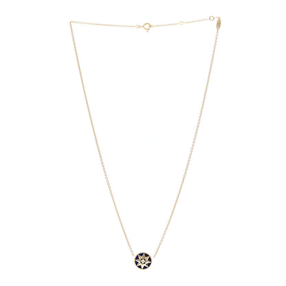 Christian Dior 18K Yellow Gold Diamond Lapis Lazuli Rose Des Vents Necklace 3 of 5