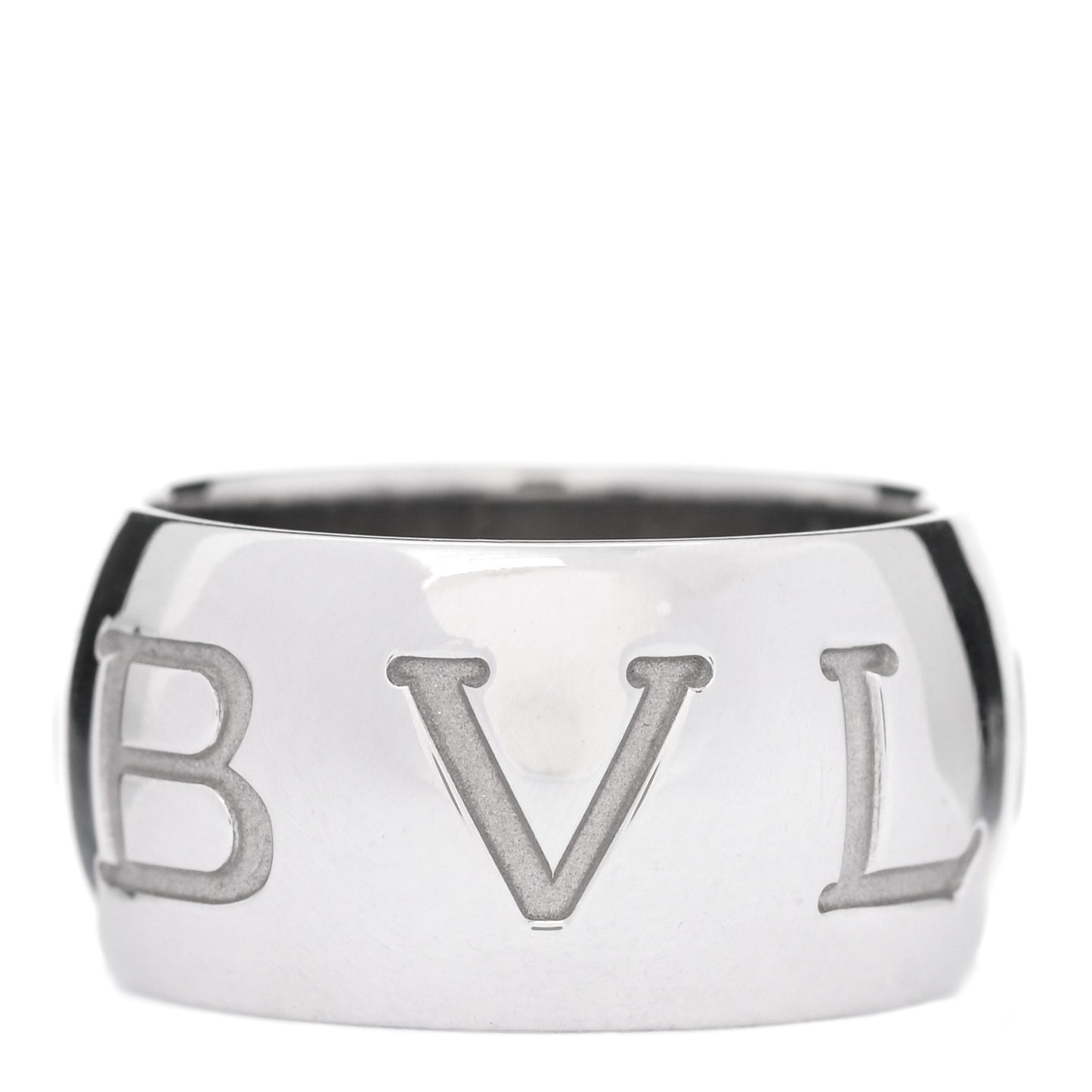 18K White Gold Monologo Band Ring 51 5.5