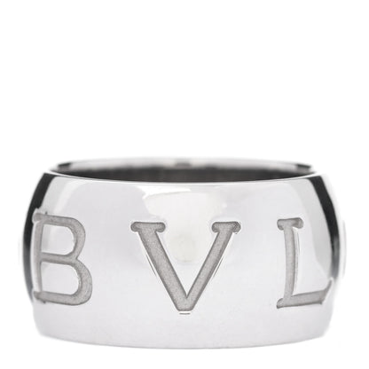Bulgari 18K White Gold Monologo Band Ring 51 5.5 1 of 4
