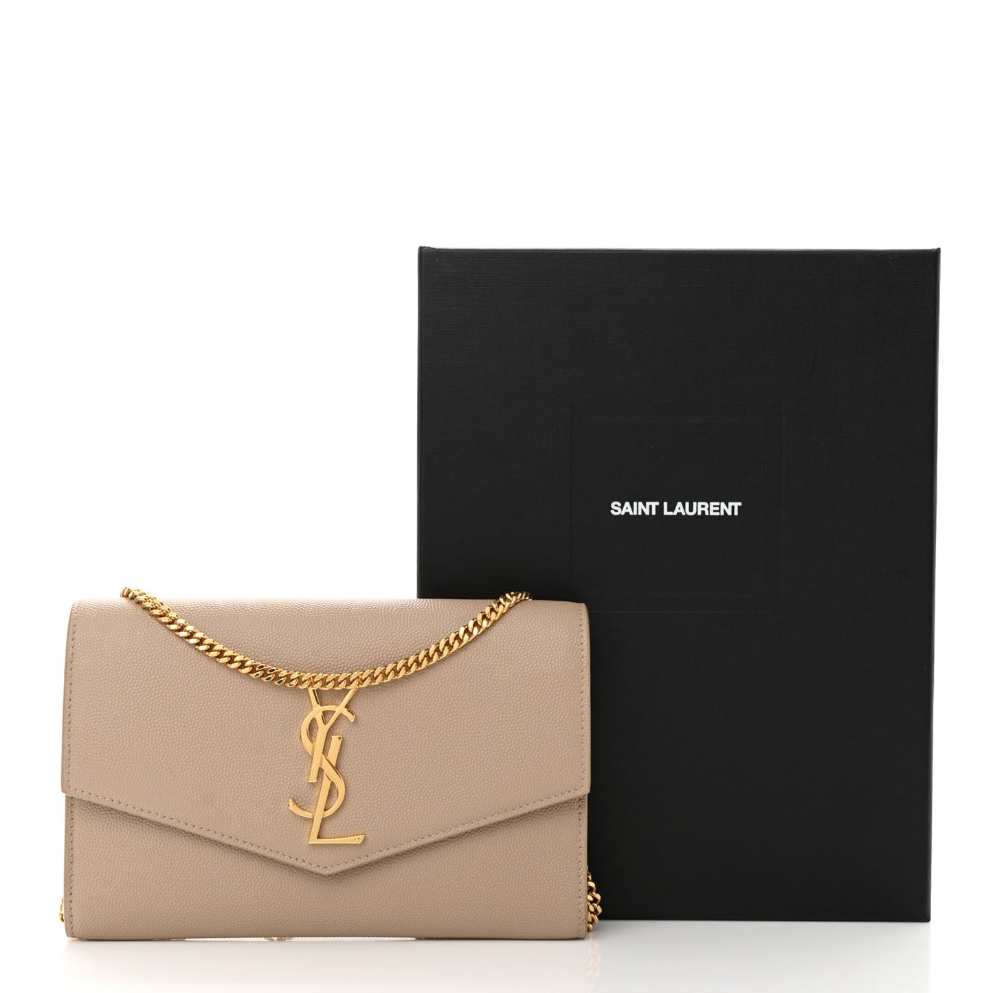 Grain De Poudre Monogram Uptown Chain Wallet Dark Beige