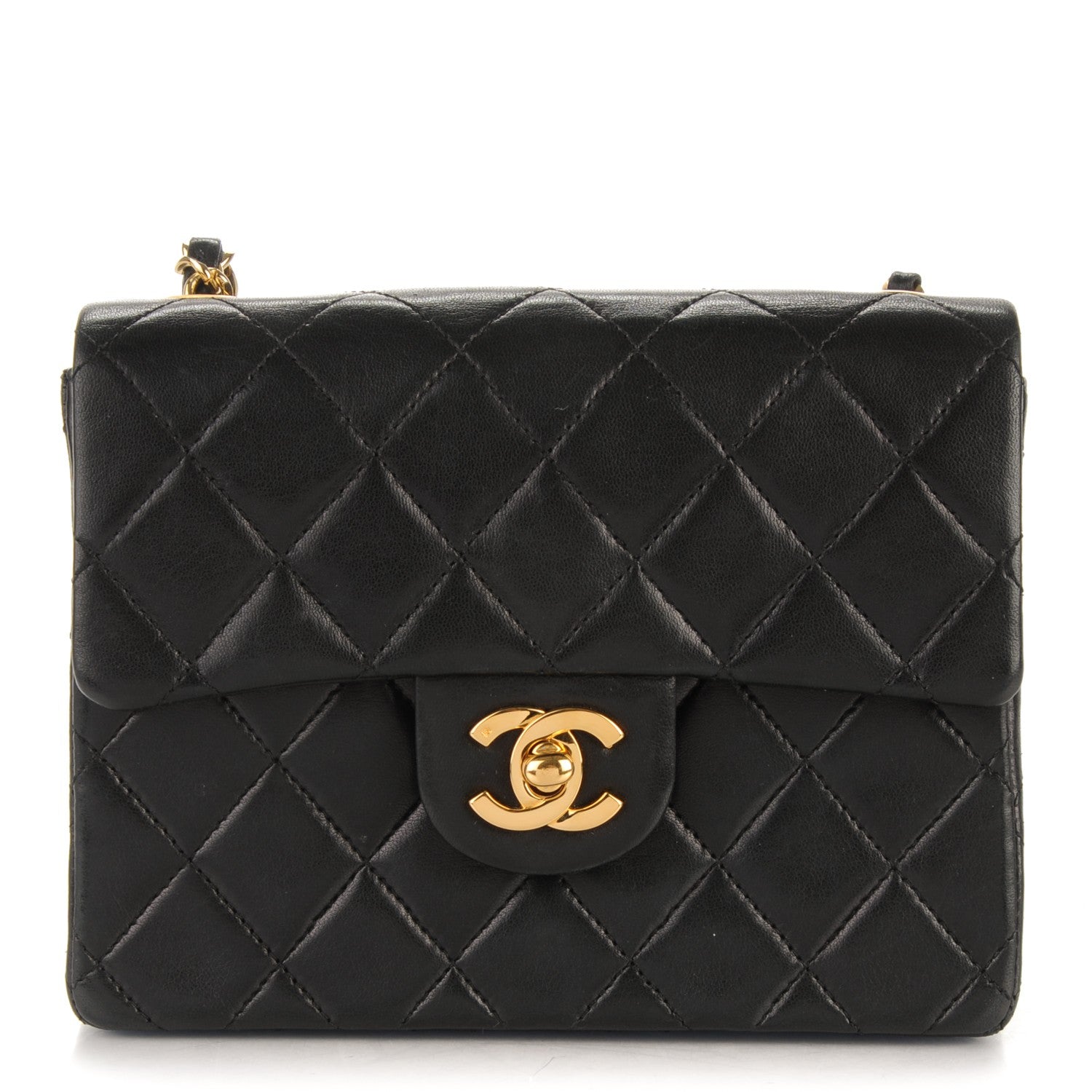 Chanel Lambskin Quilted Mini Square Flap Black 1 of 8