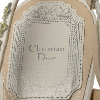 Christian Dior Denim Crystal Garland Slingback Pumps 35.5 White 7 of 9