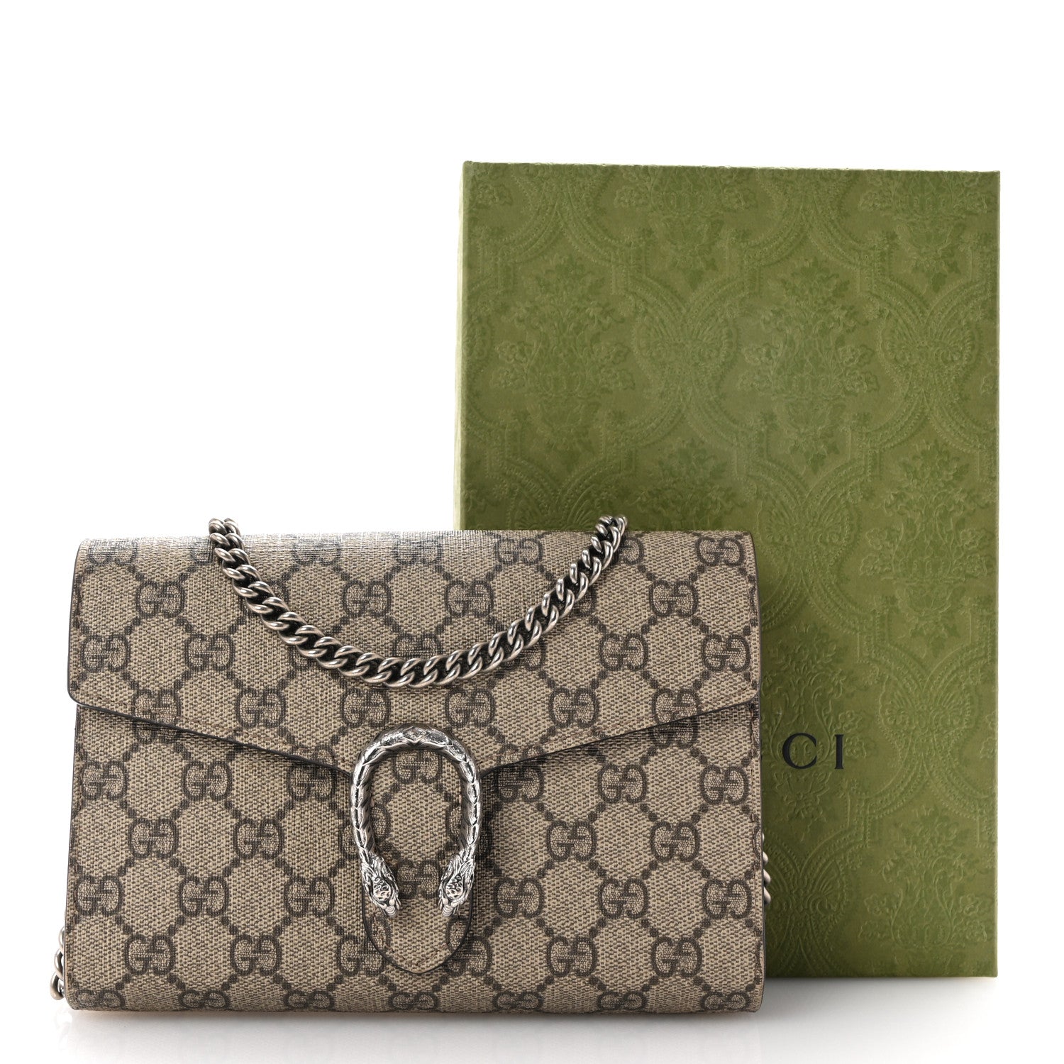 Gucci GG Supreme Monogram Mini Dionysus Chain Wallet Beige Taupe 12 of 12