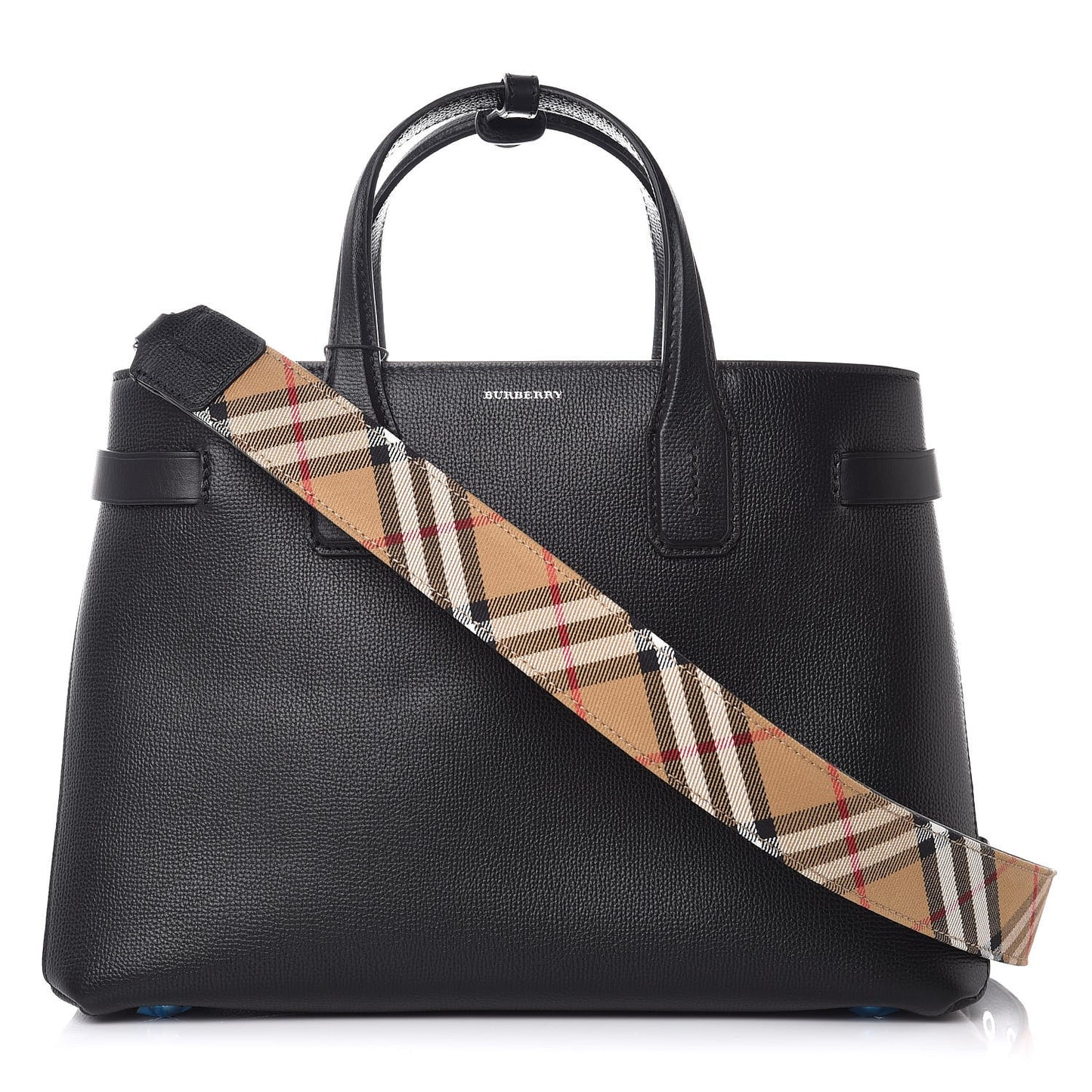 Derby Calfskin Medium Banner Tote Black
