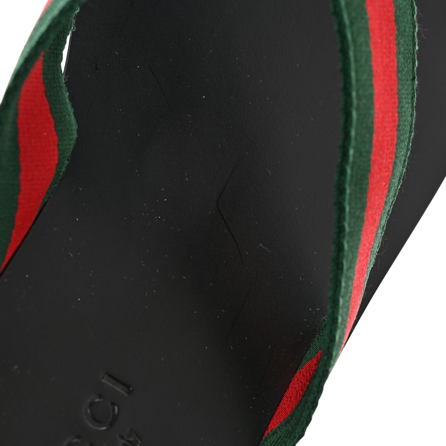 Gucci Nylon Calfskin Web Mens Thong Sandals 8 Green Red Black 14 of 18