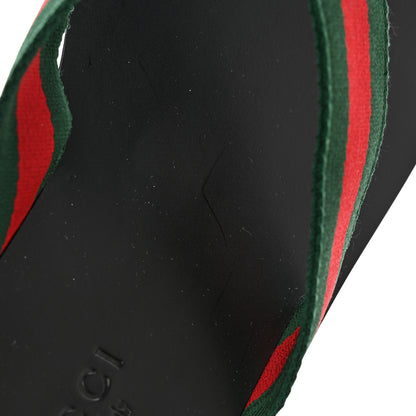 Gucci Nylon Calfskin Web Mens Thong Sandals 8 Green Red Black 14 of 18