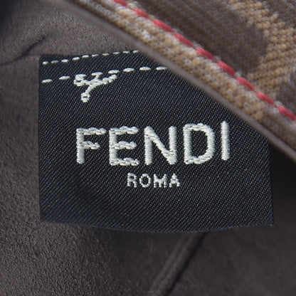 Fendi Glazed Fabric Vitello Century FF 1974 Stamp Patch Mini Double F Crossbody Bag Mogano Panna Fragola 6 of 7