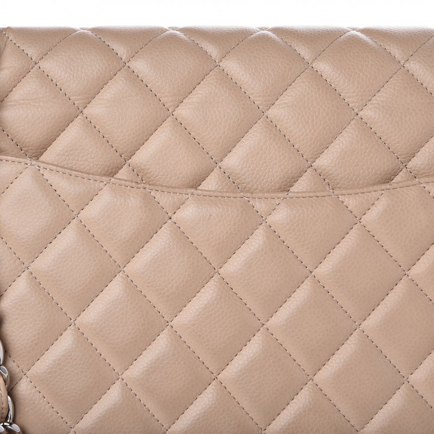 Chanel Caviar Quilted Maxi Double Flap Beige 11 of 14