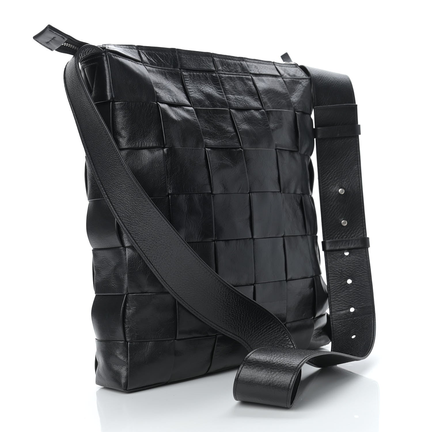 Bottega Veneta Paper Calfskin Maxi Intrecciato Cassette Messenger Black 4 of 10