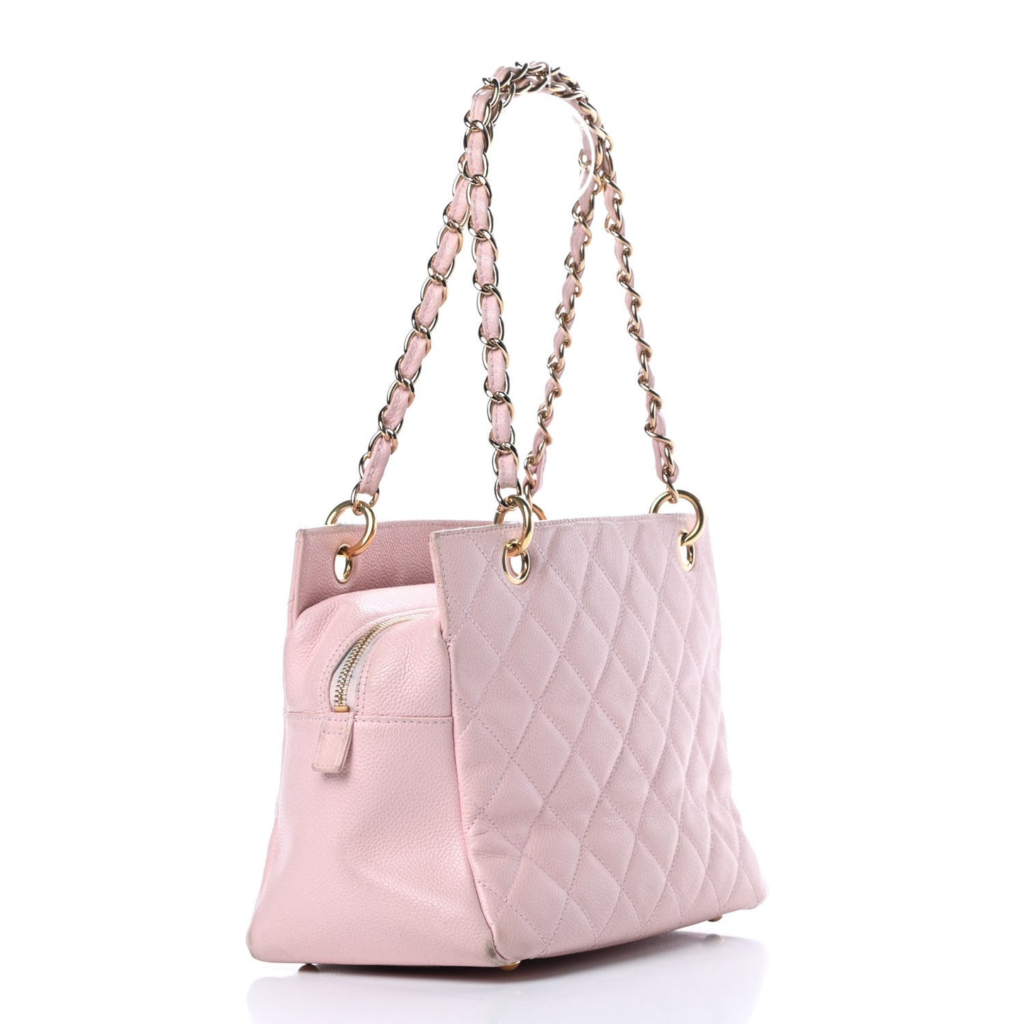 Caviar Quilted Petit Timeless Shopping Tote PTT Pink