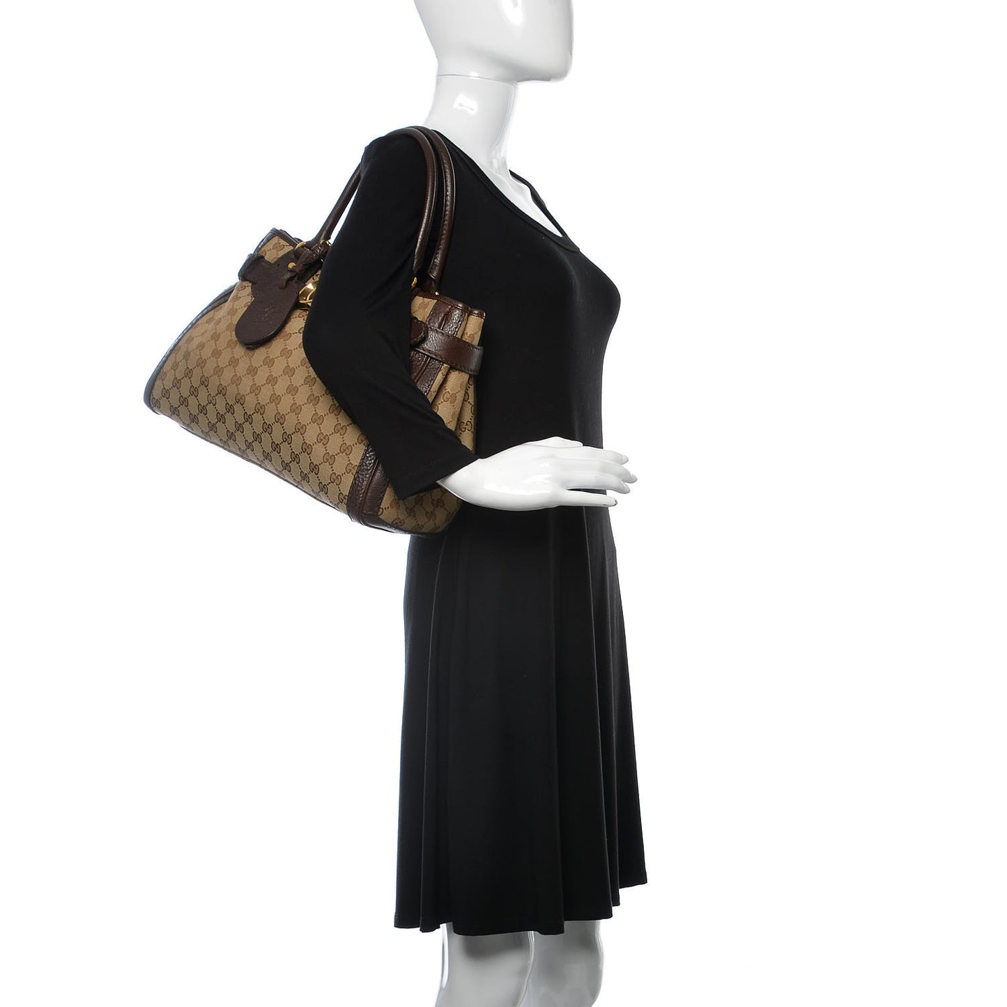 Monogram Medium GG Running Tote Dark Brown