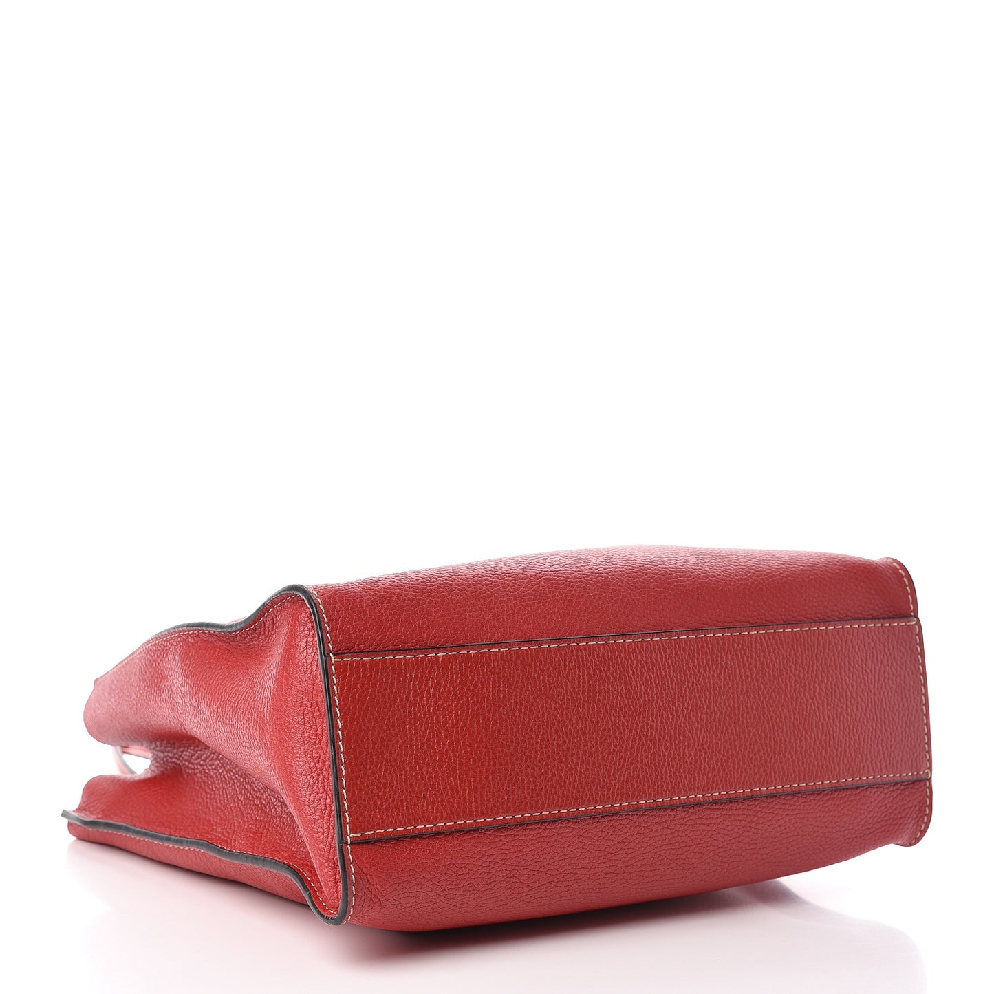 Grained Calfskin Grind Shopper Tote Red