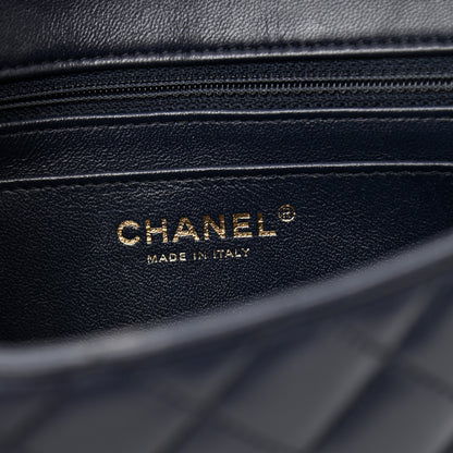 Chanel Lambskin Quilted Mini Rectangular Flap Dark Navy Blue 5 of 11